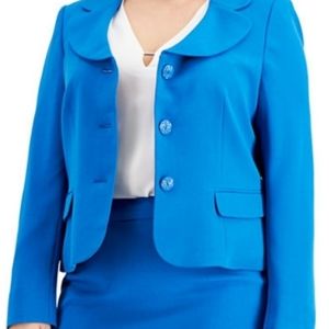 Le Suit Flounce Skirt Suit. 2pcs, Imperial Blue size 6p